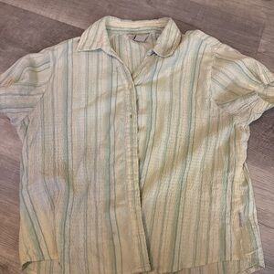 Vintage Woolrich Blue and Green Button‎ Down Short Sleeve